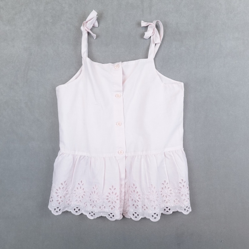 GAP Kids Blouse Girls Pink Top Swiss Embroidery Size Large